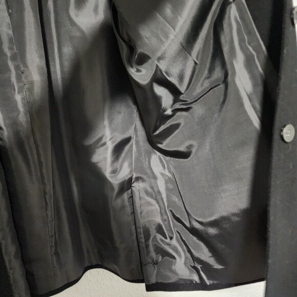 Harve Benard Coat Wool Blend Longline Black Front Cozy Warm lightweight Size 18 - Picture 8 of 11